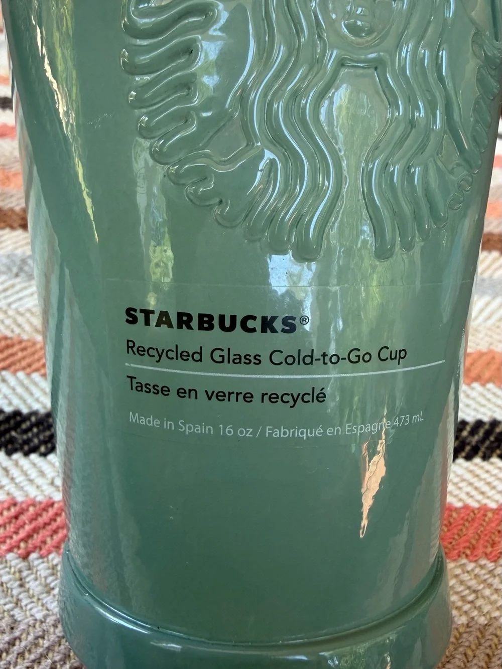 Starbucks Recycled Glass Cold-to-Go Cup 16 oz. Made in Spain NEW!